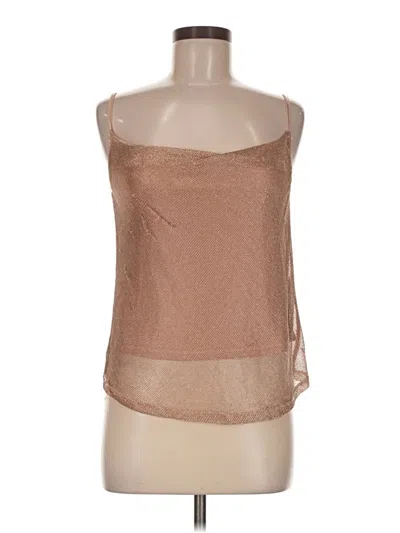 Pre-owned Madison Sleeveless Blouse In Tan