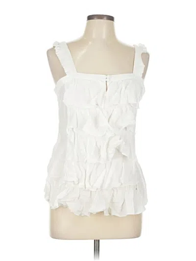 Pre-owned Madison Sleeveless Blouse In White