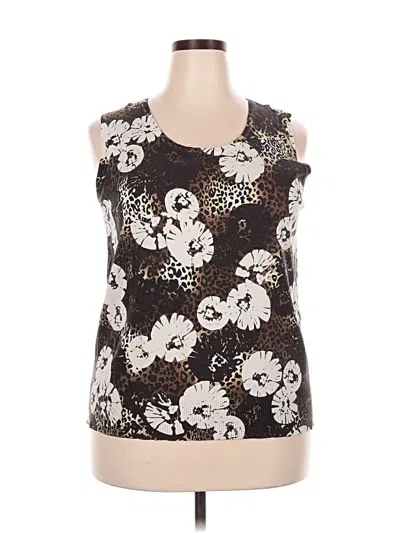 Pre-owned Madison Sleeveless Silk Top Brown Strapless Neckline Tops