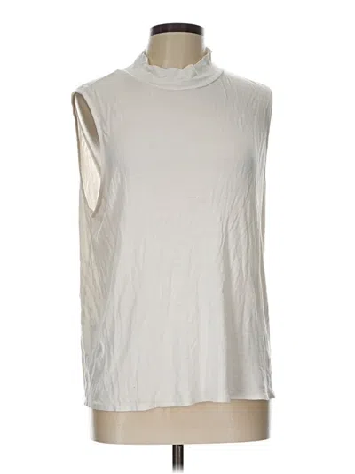 Pre-owned Madison Sleeveless Top Ivory Turtleneck Tops