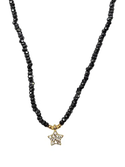 Madison Star-pendant Beaded Necklace In Orange