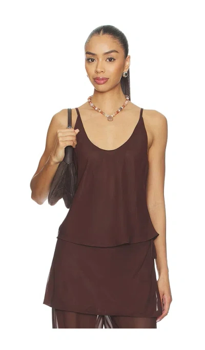 Madison The Label Anastasia Tank In Brown