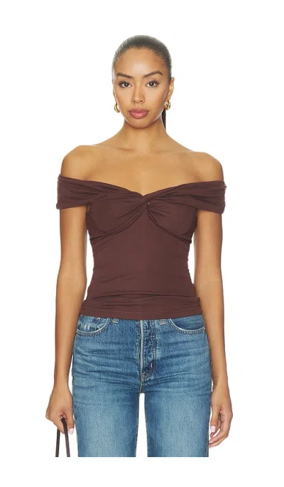 Madison The Label Anouk Top In Brown