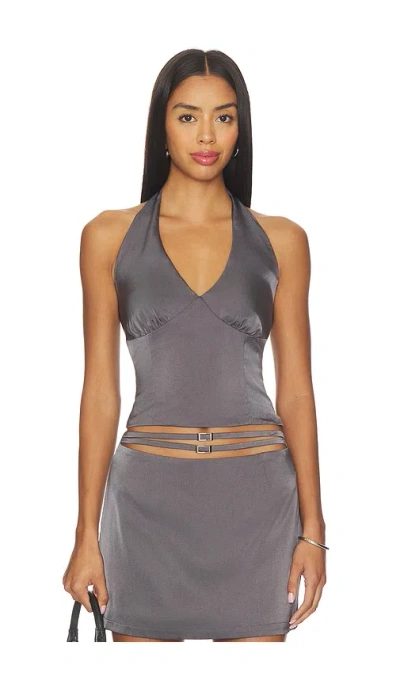 Madison The Label Chelsea Top In Gray