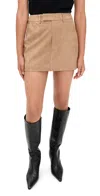 Madison The Label Collins Suede Mini Skirt Tan In Brown
