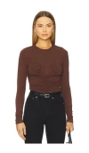 Madison The Label Estelle Top In Brown
