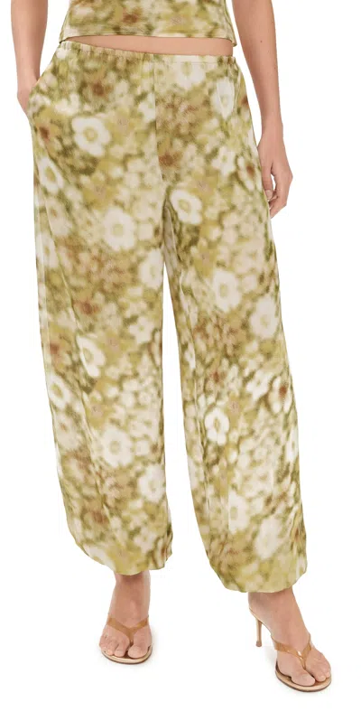 Madison The Label Frida Jeanie Pants Citrus Bloom In Green