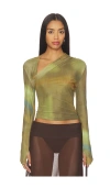 Madison The Label Laury Mesh Top In Green