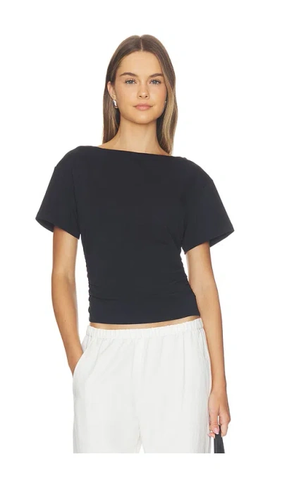 Madison The Label Oxford Top In Black