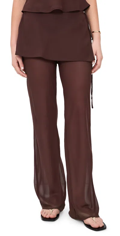 Madison The Label Sara Pants Choc In Brown