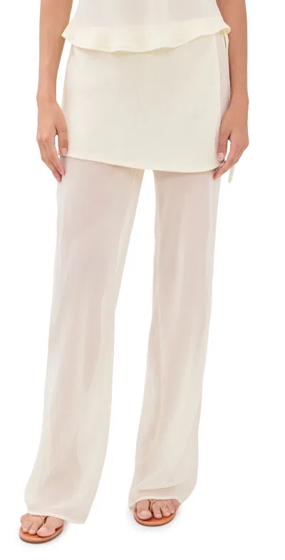 Madison The Label Sara Pants Ivory In White