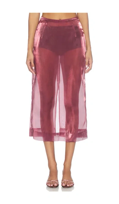 Madison The Label X Revolve Knox Midi Skirt In Burgundy