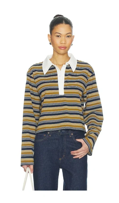 Madison The Label X Revolve Ryland Rugby Top In Khaki Stripe