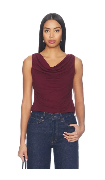 Madison The Label Zaria Top In Burgundy