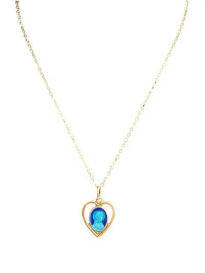 Madison Virgin Mary Heart-pendant Necklace In Red
