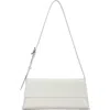 Madison West Clean Buckle Strap Shoulder Bag In White