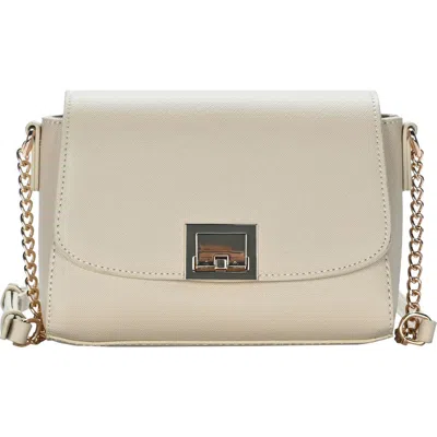 Madison West Flip Lock Flap Crossbody Bag In Sand