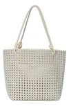 Madison West Knot Handle Woven Tote Bag