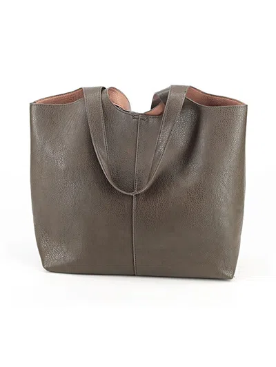 Pre-owned Madison West Leather Tote Bag In Gray
