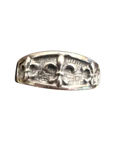 Madison Women's 3 Fleur De Lis Band Sterling Ring In Silver In Metallic
