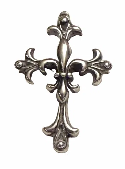 Madison Women's Heritage Fleur De Lis Cross Earrings In Silver