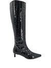 Madison.maison 45mm Croc-effect Pointy-toe Boots In Black