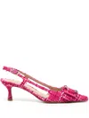 Madison.maison Atena 50mm Tweed Pumps In Pink