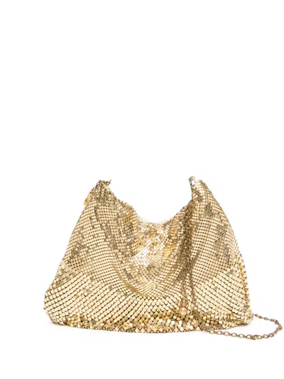 Madison.maison Ana Disco Mesh Crossbody Bag In Gold