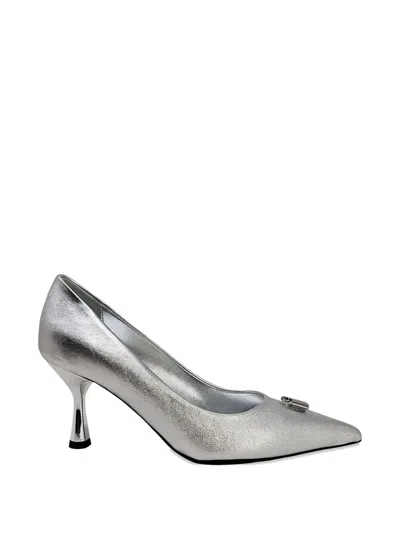 Madison.maison Annuc Lock-detail Pointed Pump In Gray