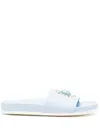 Madison.maison Athena Leather Flat Slides In Blue
