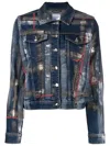 Madison.maison Barbara Paint Splatter-print Denim Jacket In Blue
