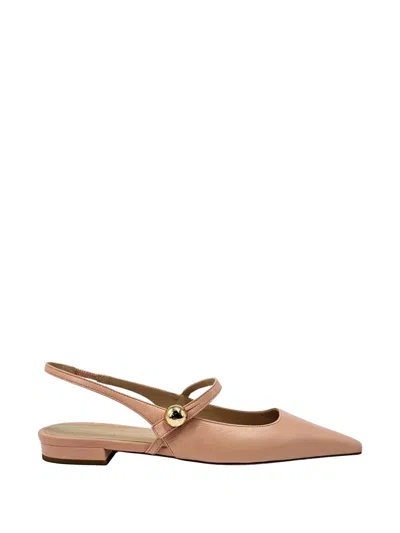 Madison.maison Binta Pointed Leather Slingback Pumps In Brown