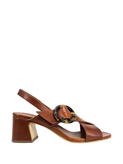 Madison.maison Buckle-detail Slingback Sandals In Black