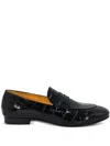 Madison.maison Crocodile-effect Penny Loafers In Black