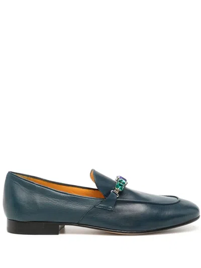 Madison.maison Crystal-embellished Flat Loafers In Blau