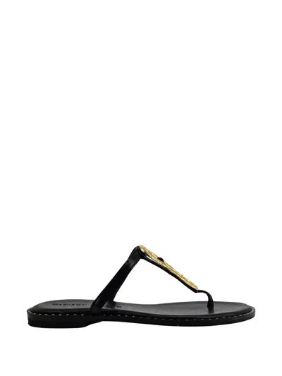Madison.maison Hammered Link Sandals In Black