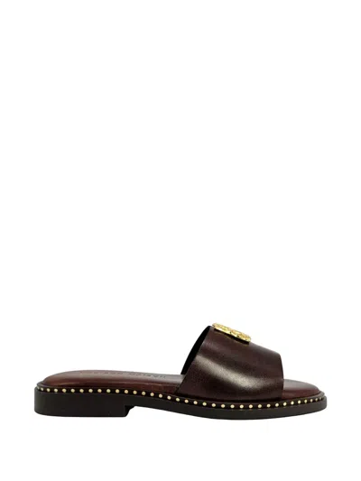 Madison.maison Hammered-hardware Sandals In Brown