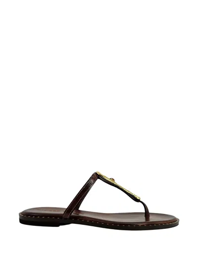 Madison.maison Hammered-link Sandals In Brown