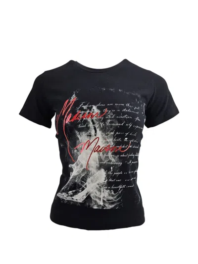 Madison.maison Heel In Flames T-shirt In Black