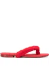 Madison.maison Ivanka Artificial Fur Flip-flops In Rot