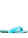 Madison.maison Ivanka Artificial Fur Thong Sandal In Blau