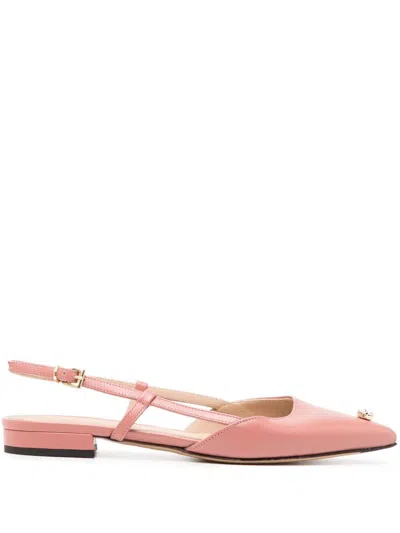 Madison.maison Julia Slingback Leather Pumps In Pink