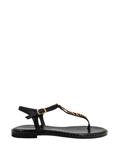 Madison.maison Leaf-embellished Sandals In Black