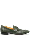 Madison.maison Lock Leather Loafers In Green