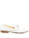 Madison.maison Lock Leather Loafers In White