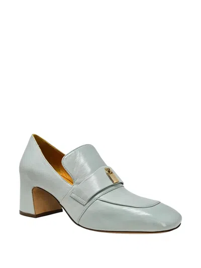 Madison.maison Lock-detail Heeled Loafers In Blue