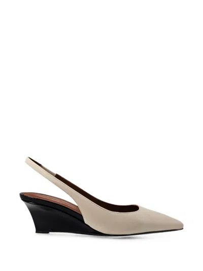 Madison.maison Loux Slingback Wedge Pumps In Neutral