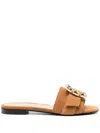 Madison.maison Fade Jeweled Suede Slides In Brown