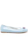 Madison.maison Marion Leather Ballet Flats In Blue