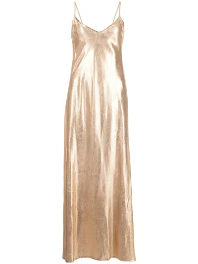 Madison.maison Metallic-effect Slip Dress In Gold